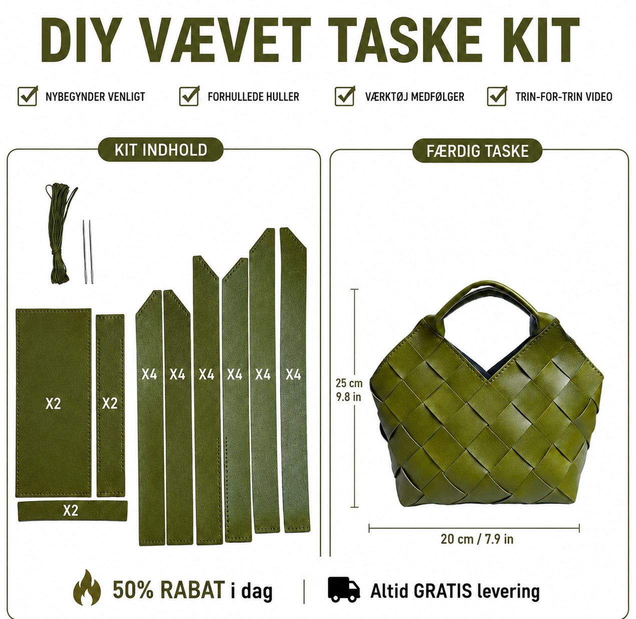 FletteLyst™ DIY-sæt til flettetaske