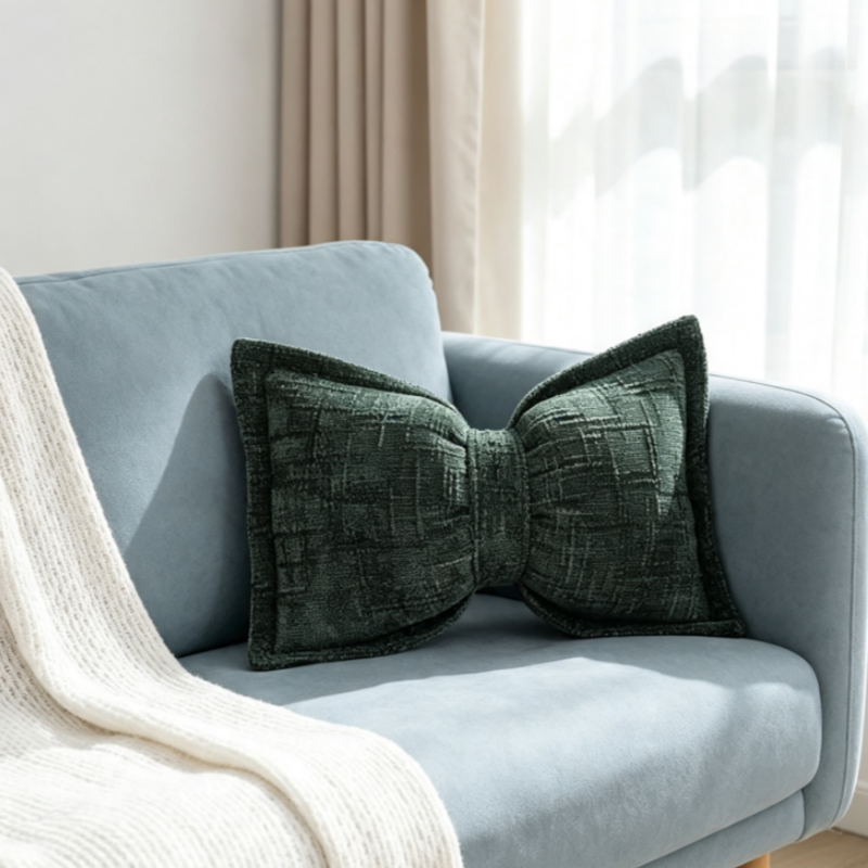 BowLuxe™ Sløjfepude i chenille