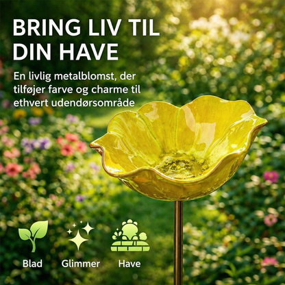 HaveLiv™ 2-i-1 Metalblomst & Fuglebad