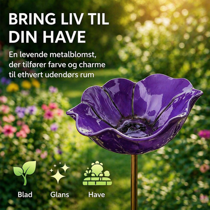 HaveLiv™ 2-i-1 Metalblomst & Fuglebad
