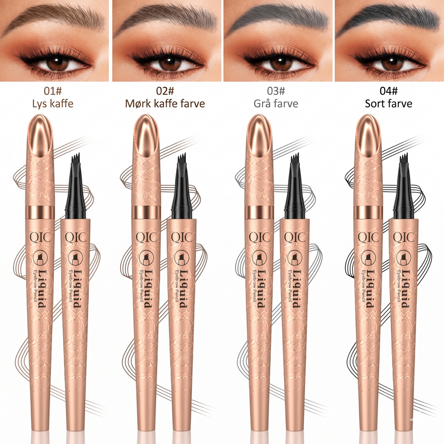 Vandfast Øjenbrynspen med 3D Microblading-Effekt