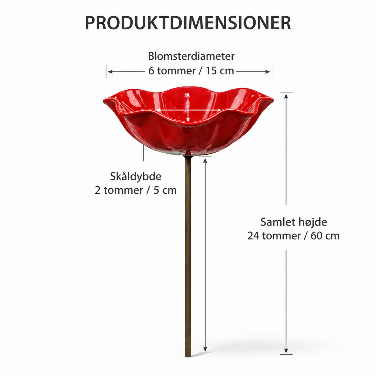 HaveLiv™ 2-i-1 Metalblomst & Fuglebad