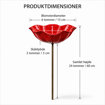 HaveLiv™ 2-i-1 Metalblomst & Fuglebad
