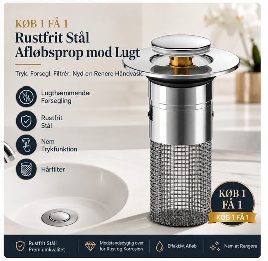 PureDrain™ Rustfrit Stål Afløbsfilter (2 Stk)