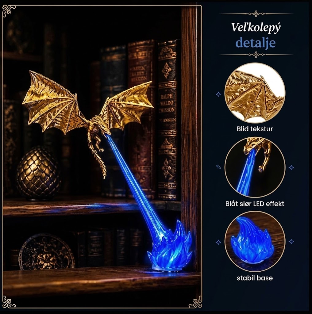 DragonFlame™ LED dragefigur