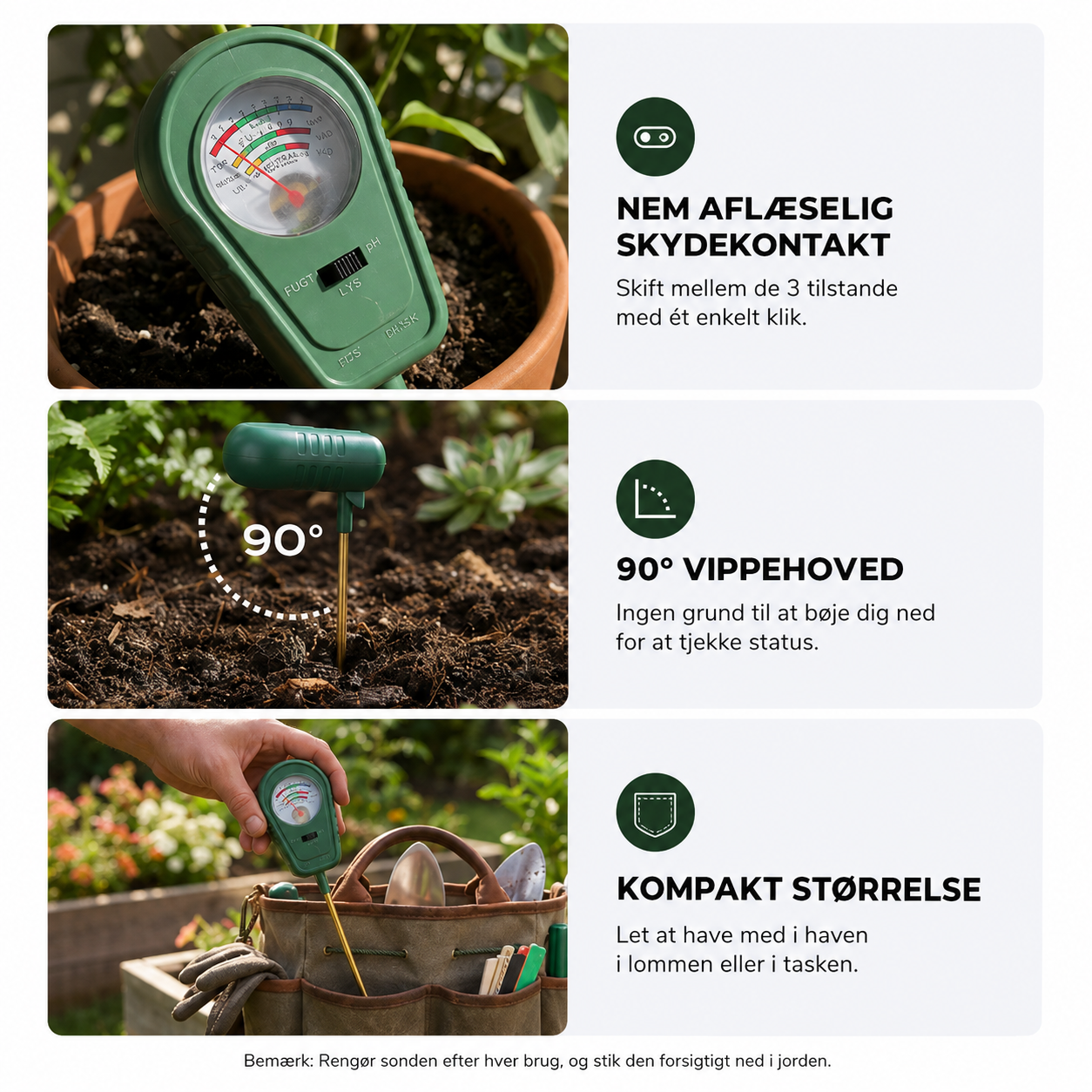 SoilSense™Jordtester 3-i-1