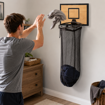 HoopBasket™ vasketøjskurv med basketballkurv