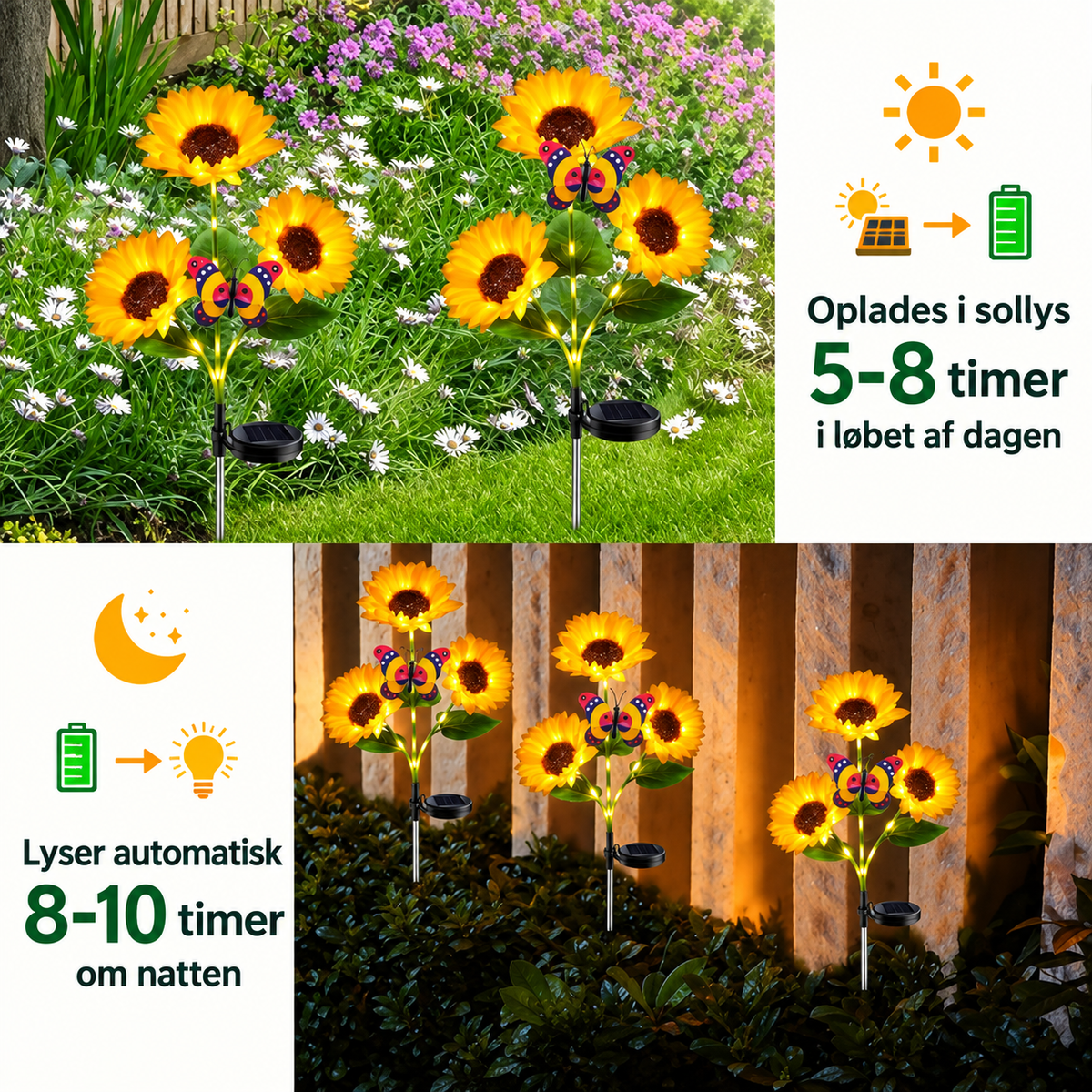 SolarBloom™ solcelle-solsikkelampe
