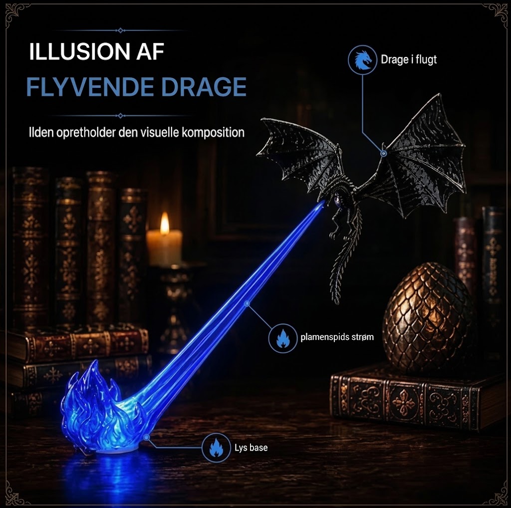 DragonFlame™ LED dragefigur