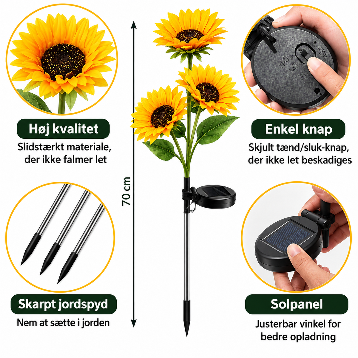 SolarBloom™ solcelle-solsikkelampe