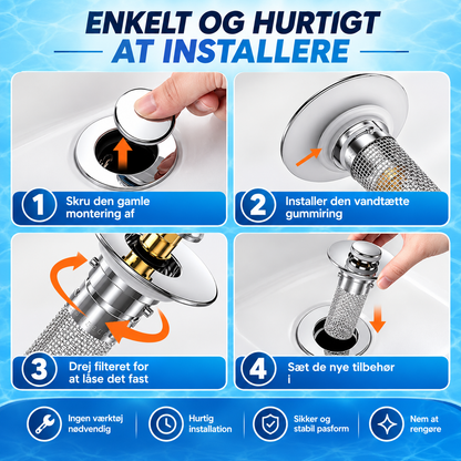 PureDrain™ Rustfrit Stål Afløbsfilter (2 Stk)