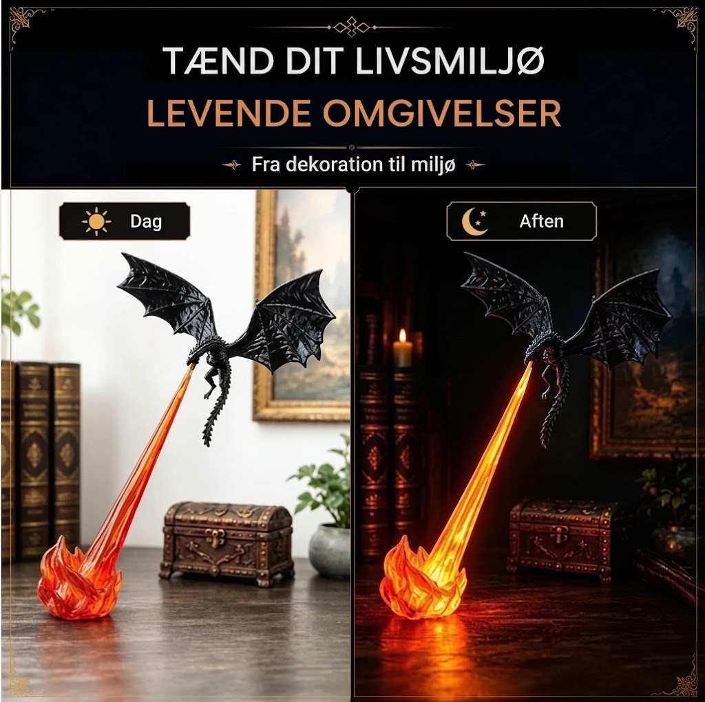 DragonFlame™ LED dragefigur