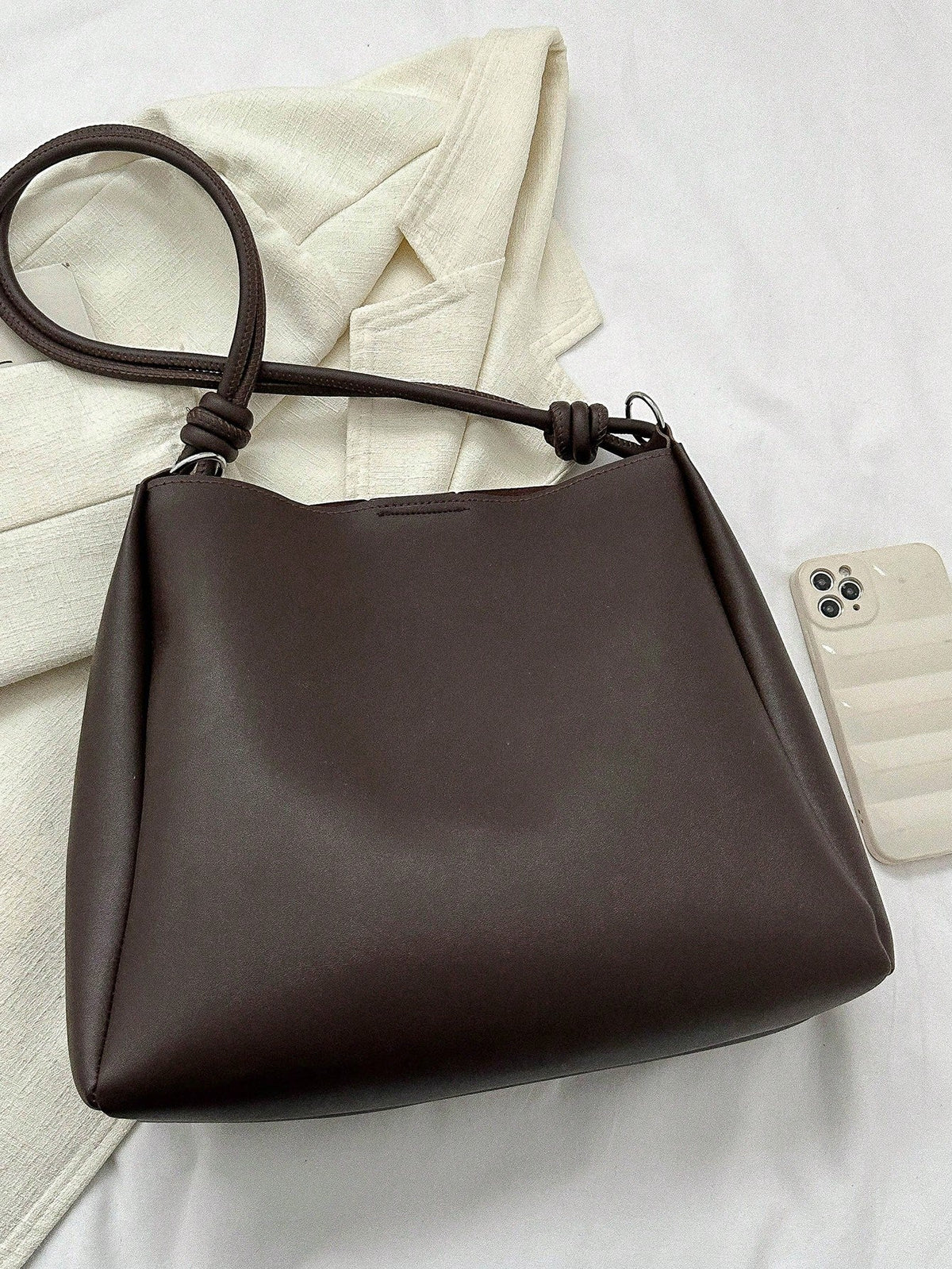 Elvara™ Elegant Totetaske med Foldedetalje