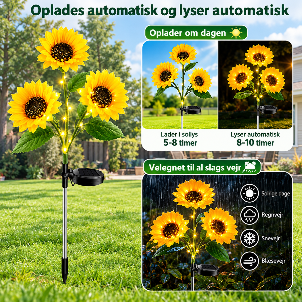SolarBloom™ solcelle-solsikkelampe