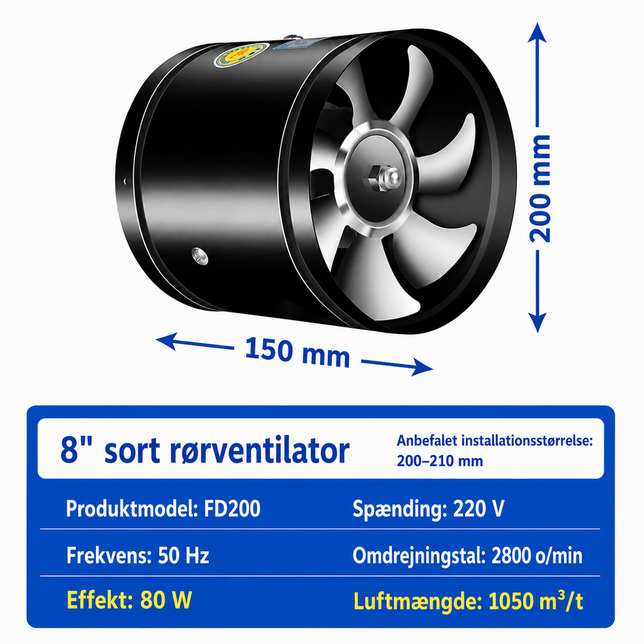 NordVent™ - Kraftig 360° Udsugningsventilator