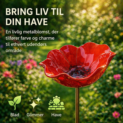 HaveLiv™ 2-i-1 Metalblomst & Fuglebad