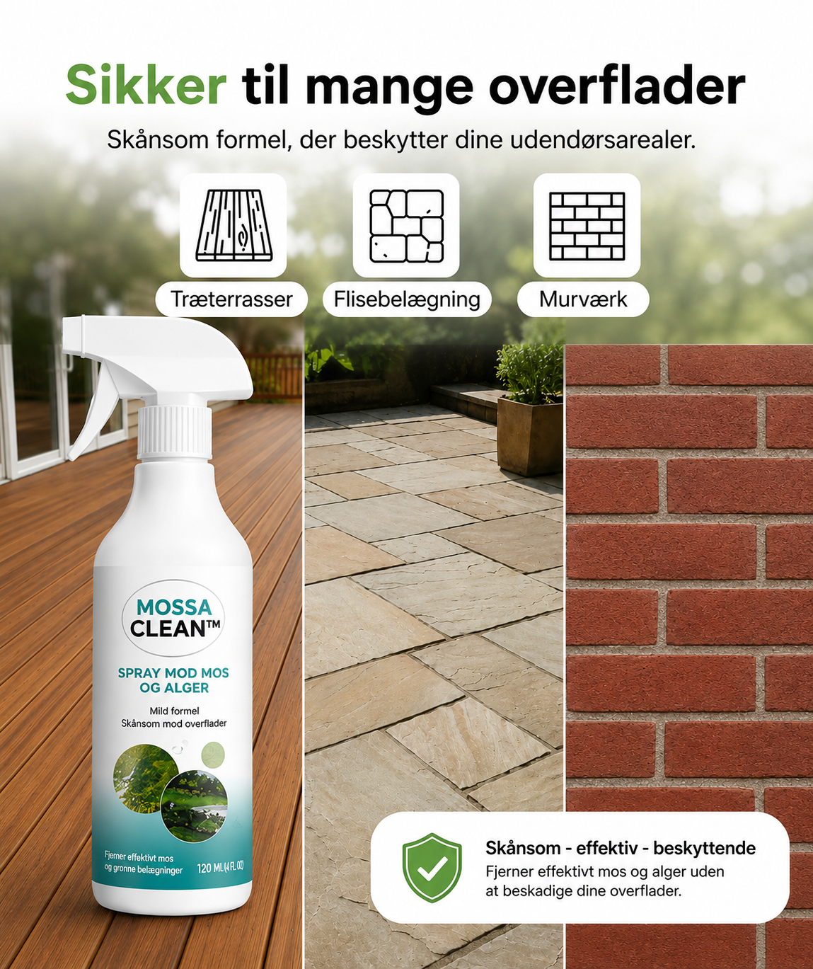 MossaClean™ – Effektiv spray mod mos og alger