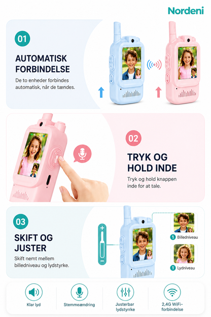 TalkView™ – Video-walkie-talkies til børn (2-pak)