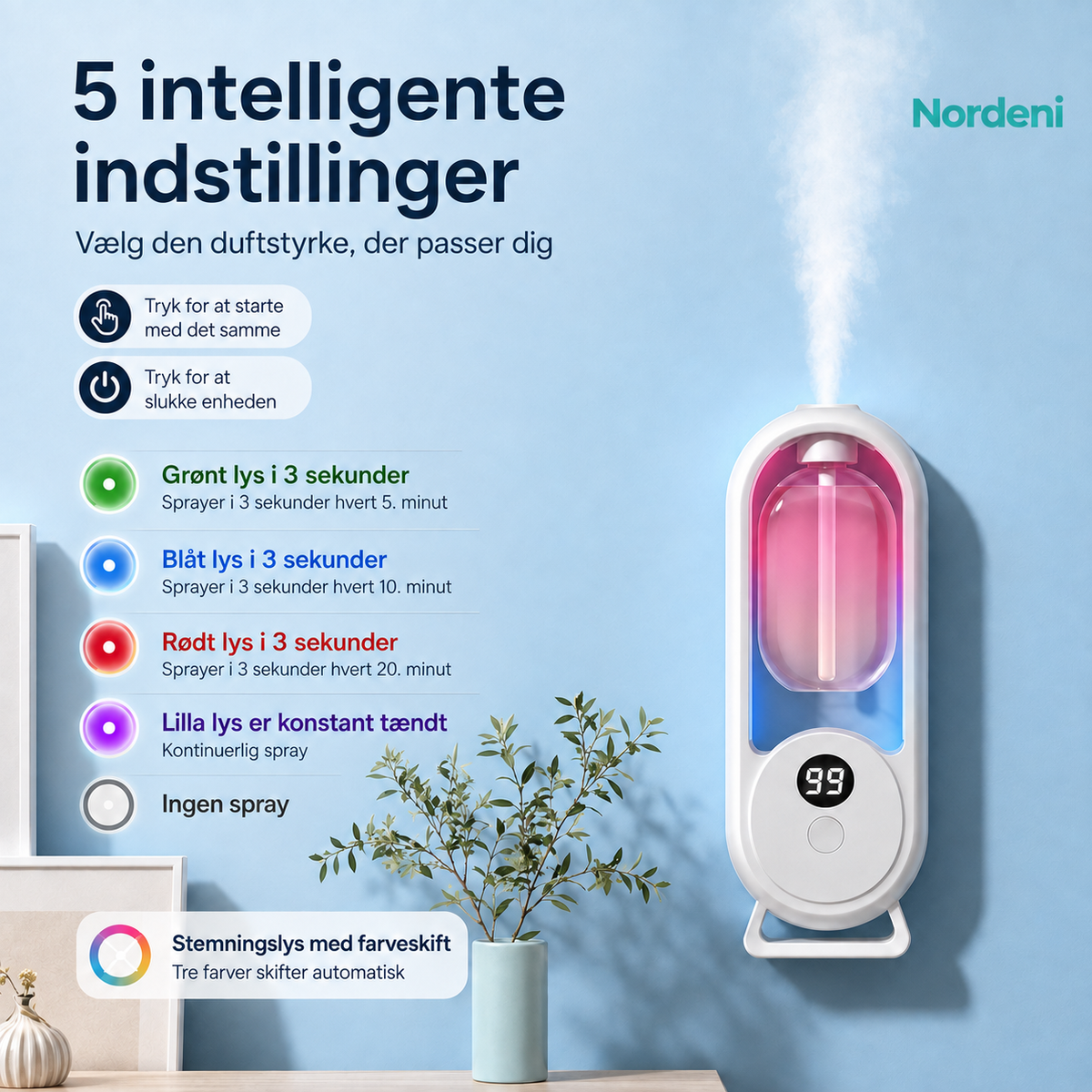 AromaMist™ Digital duftspreder + 50 ml duftolie