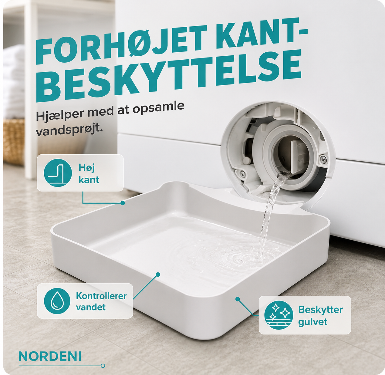 DryGuard™ Opsamlingsbakke til Vaskemaskinens Afløb