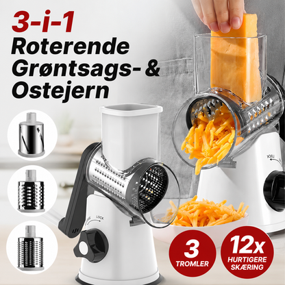 3-i-1 Roterende Grøntsags- & Ostejern