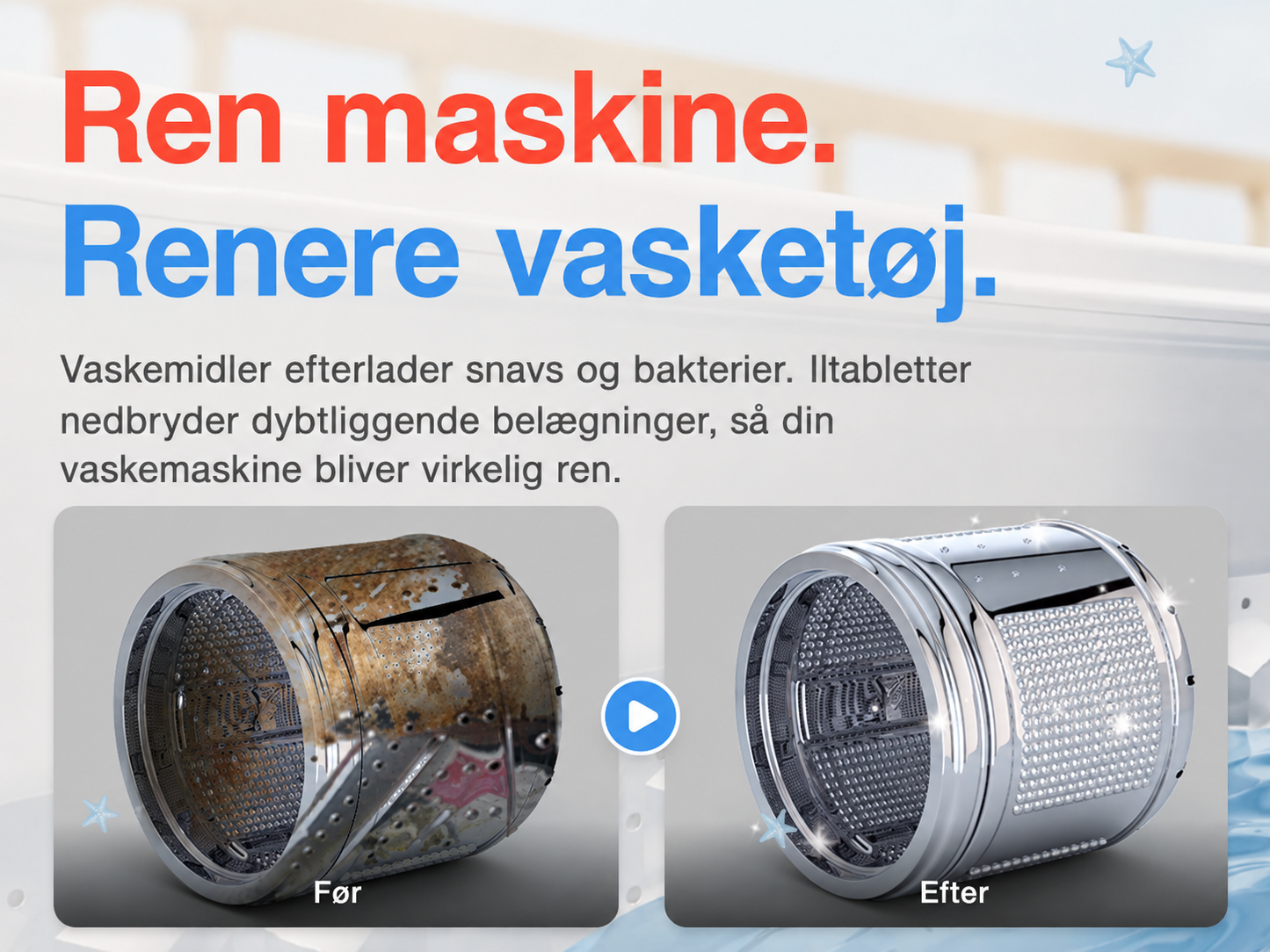 PureWash™ Vaskemaskinerens Tabletter