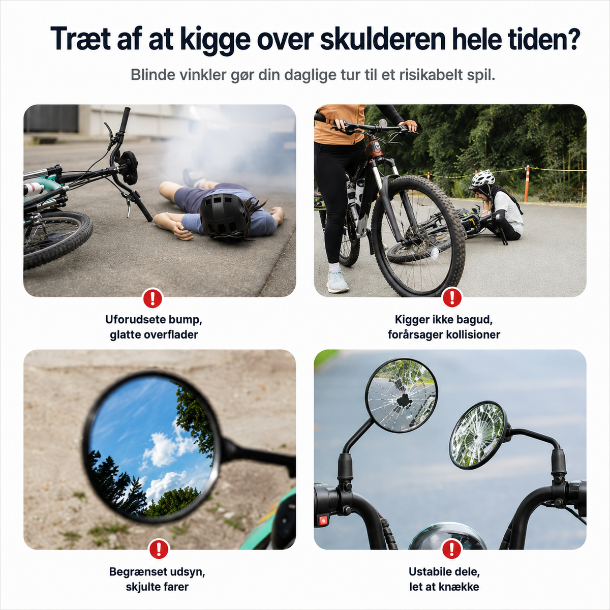 Justerbart HD-cykelspejl