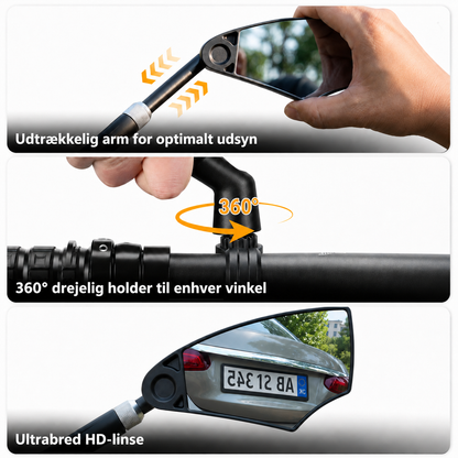 Justerbart HD-cykelspejl