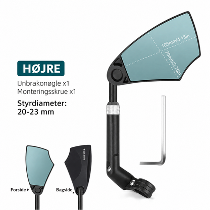 Justerbart HD-cykelspejl
