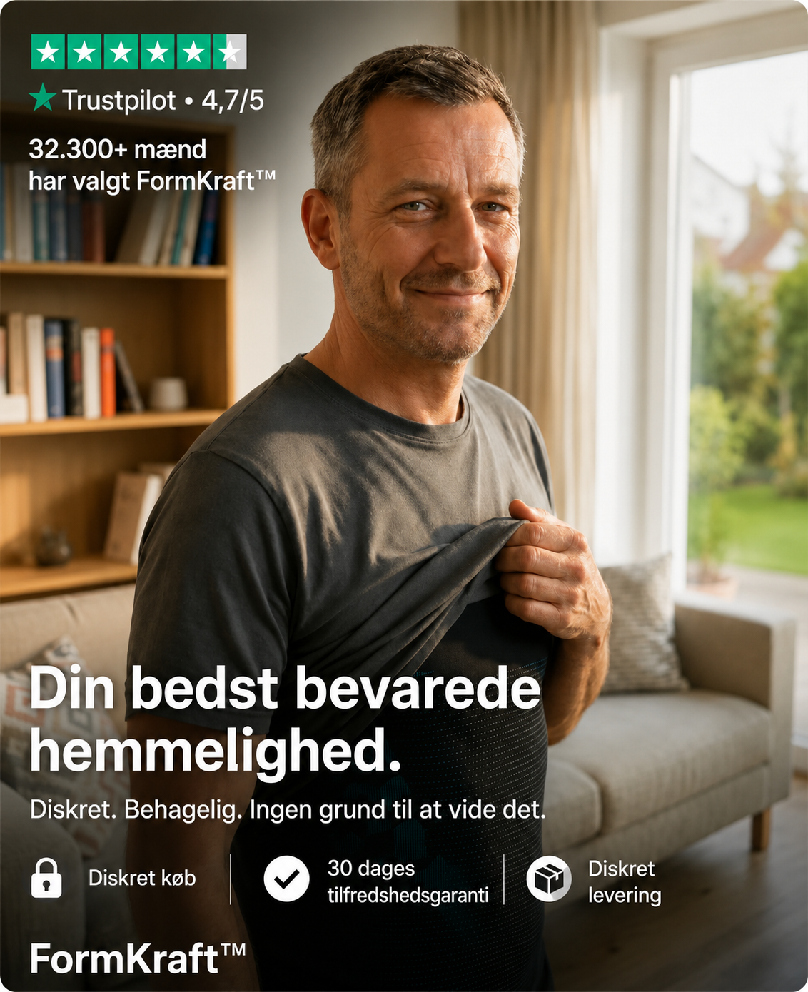FormKraft™ Kompressionsundertrøje til mænd