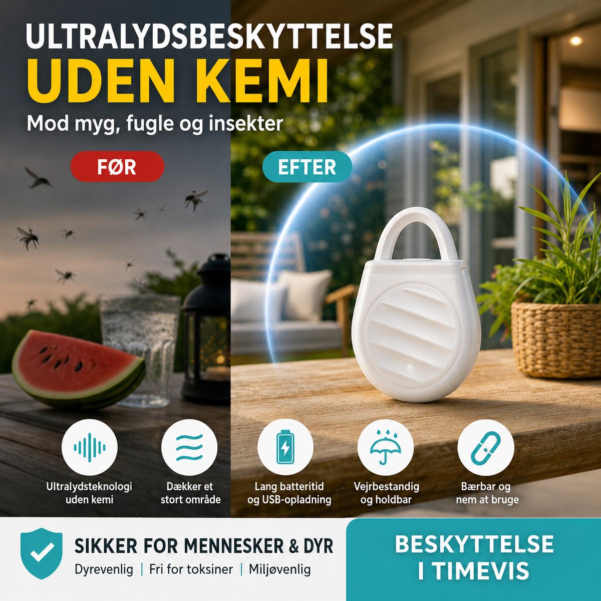 SkadedyrVæk™ Ultrasonisk Skadedyrsafskrækker