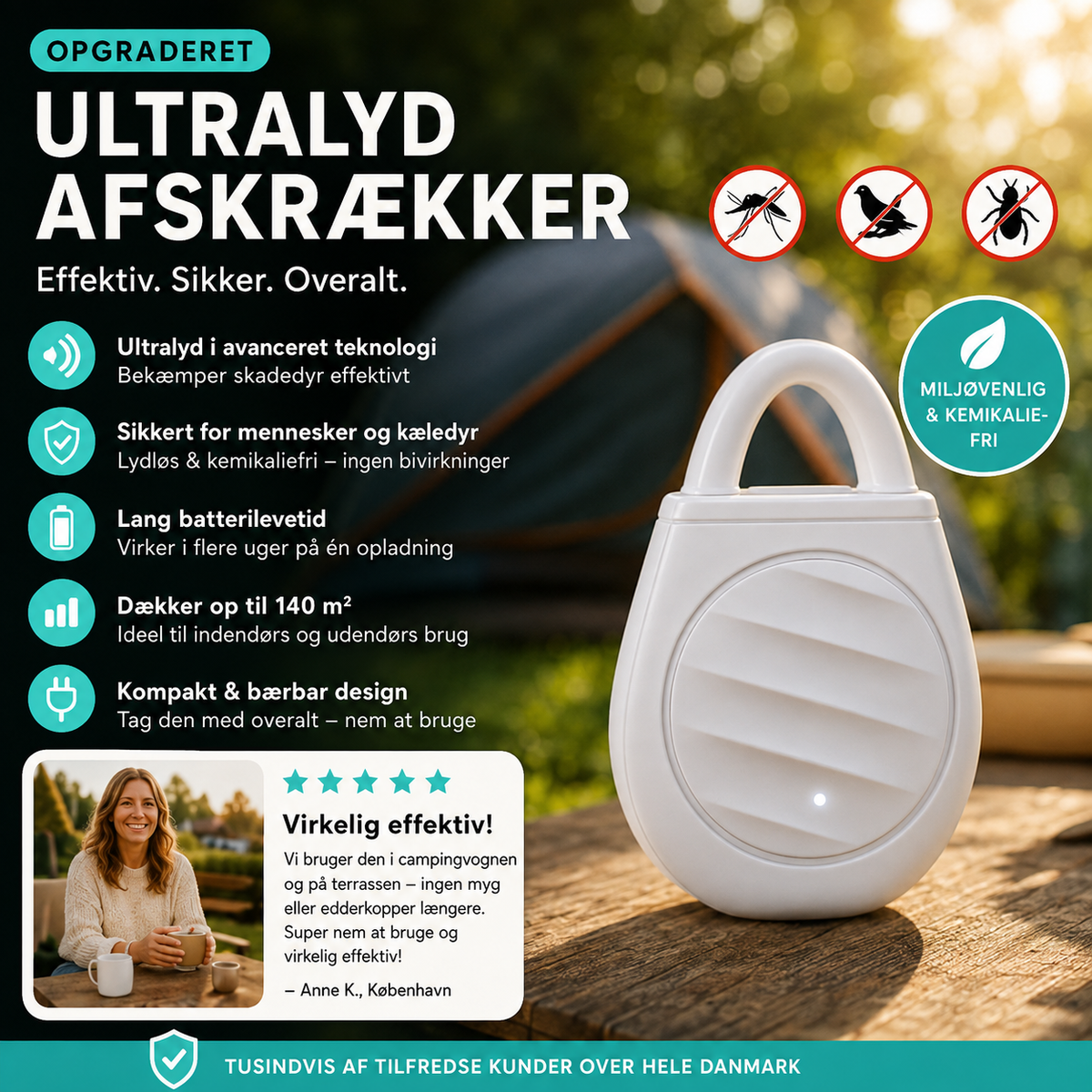 SkadedyrVæk™ Ultrasonisk Skadedyrsafskrækker