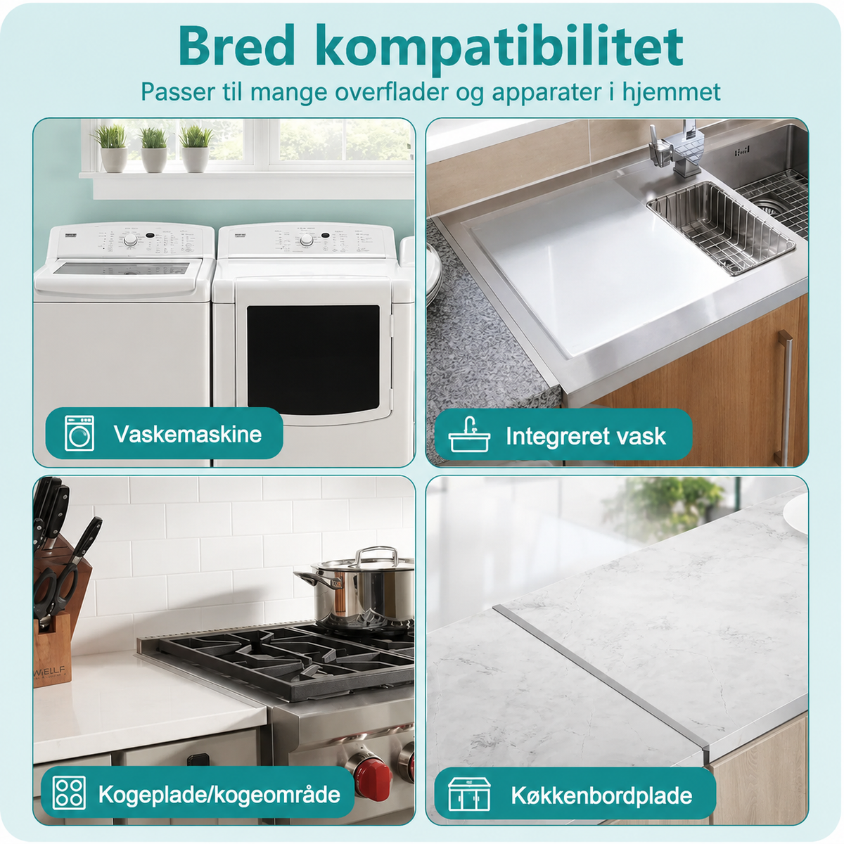 KomfurTæt™ Justerbar fugeafdækning til komfuret (2 Stk)