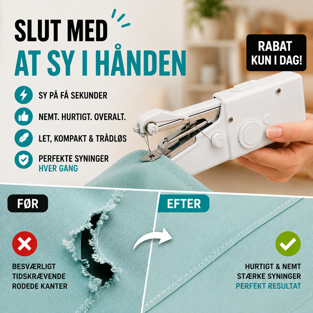 SyLet™ | Mini Håndholdt Symaskinesæt