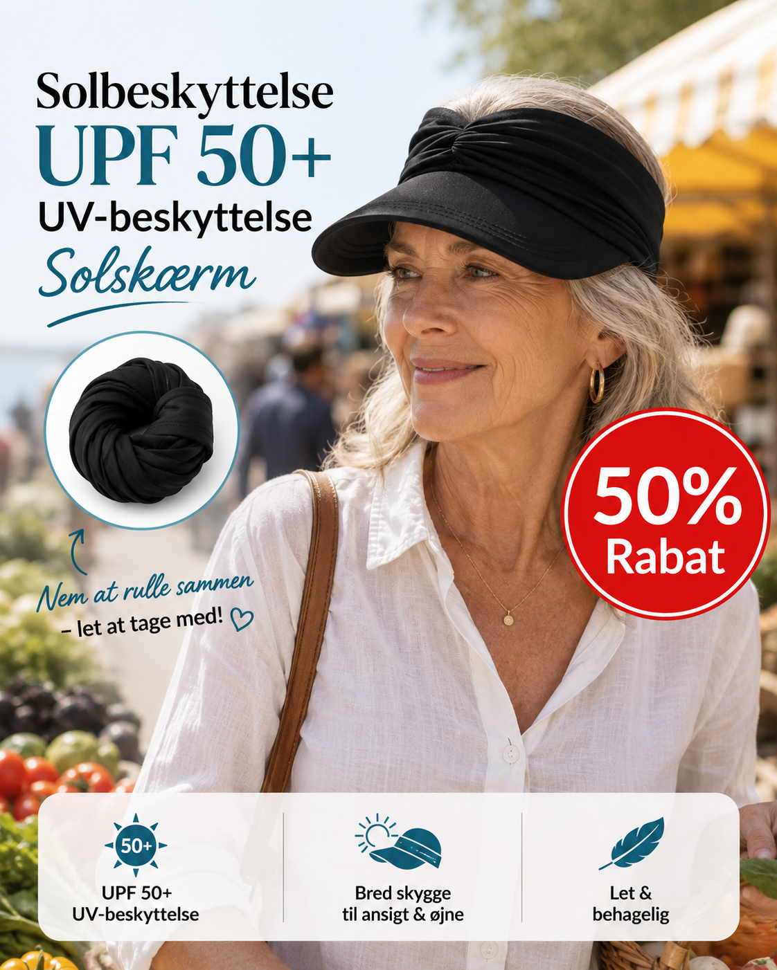 Soleva™ Solhat med UPF 50+ UV-beskyttelse
