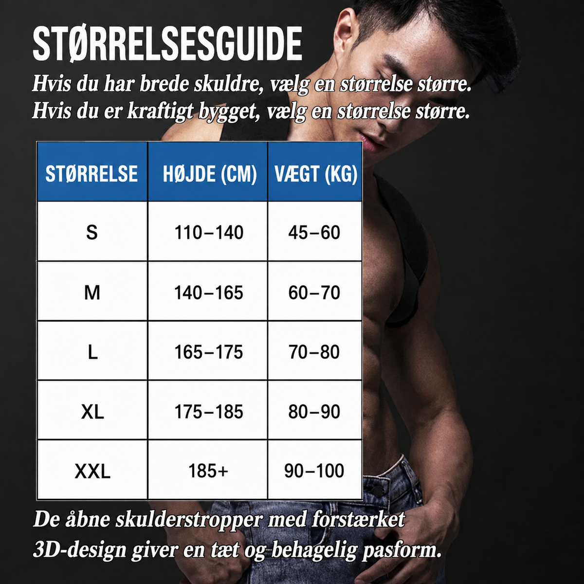 LiftAlign™ Justerbar støtte til skuldre, ryg og kropsholdning