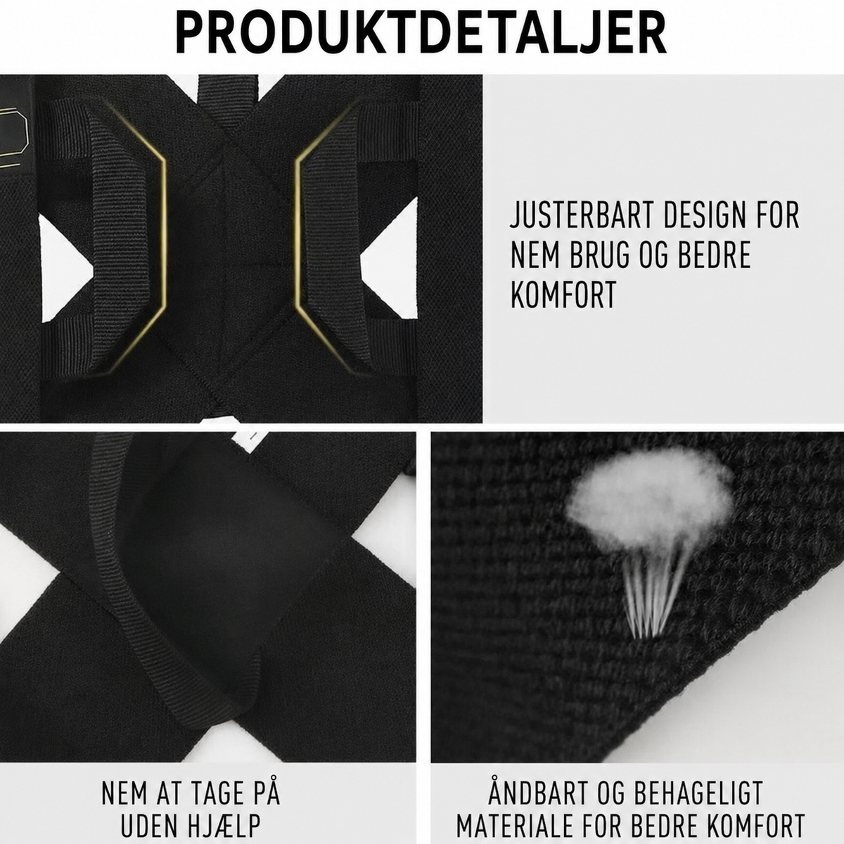 LiftAlign™ Justerbar støtte til skuldre, ryg og kropsholdning