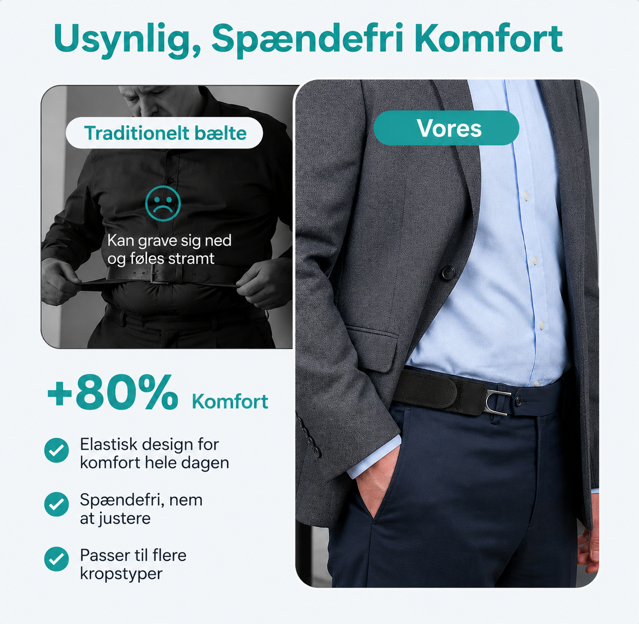 BuckleFree™ | Elastisk Bælte Uden Spænde