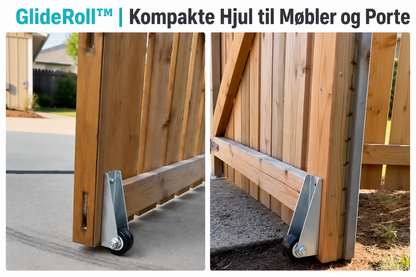GlideRoll™ | Hjul til Møbler og Porte (4 stykker)