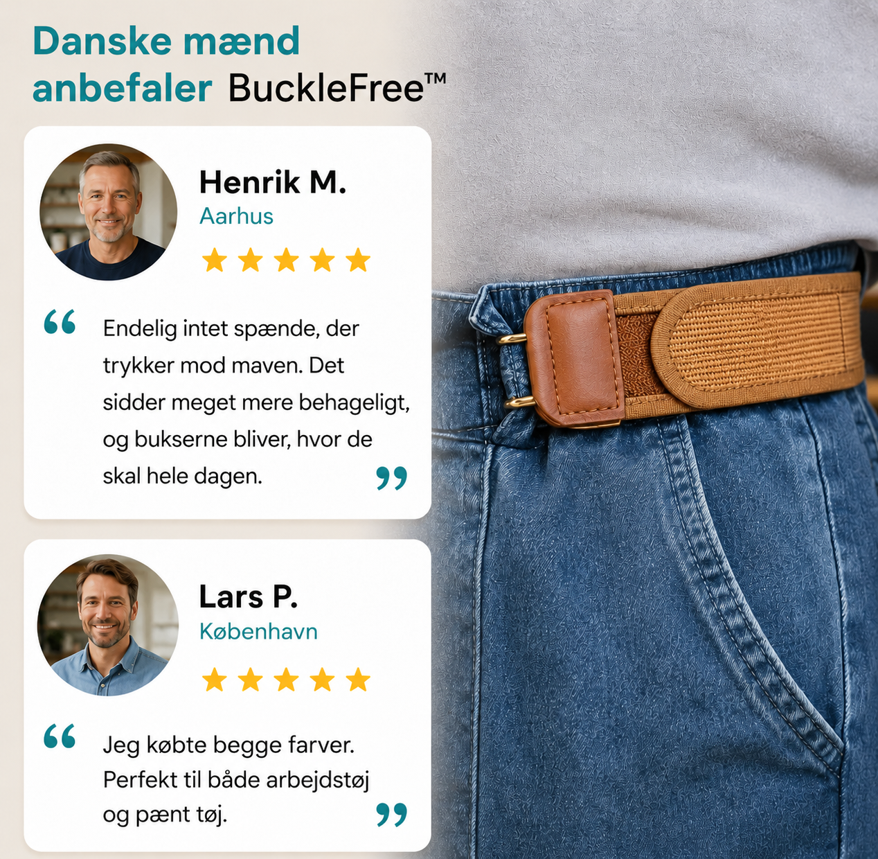 BuckleFree™ | Elastisk Bælte Uden Spænde