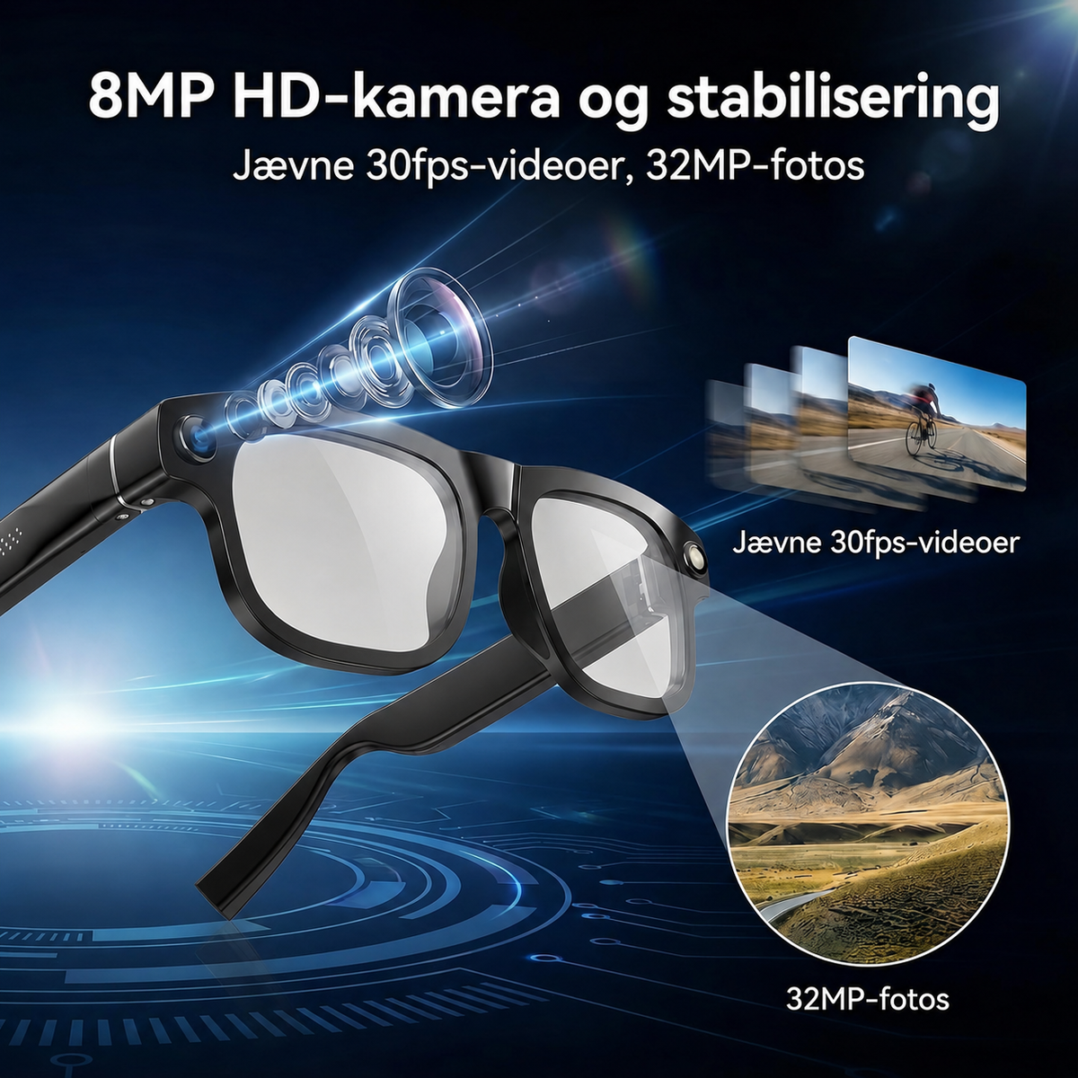 VisionAI™ Pro AI-smartbrillerne med kamera