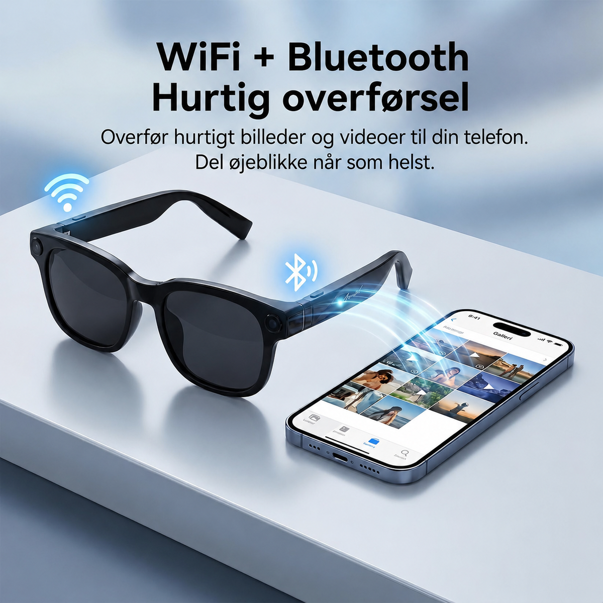 VisionAI™ Pro AI-smartbrillerne med kamera