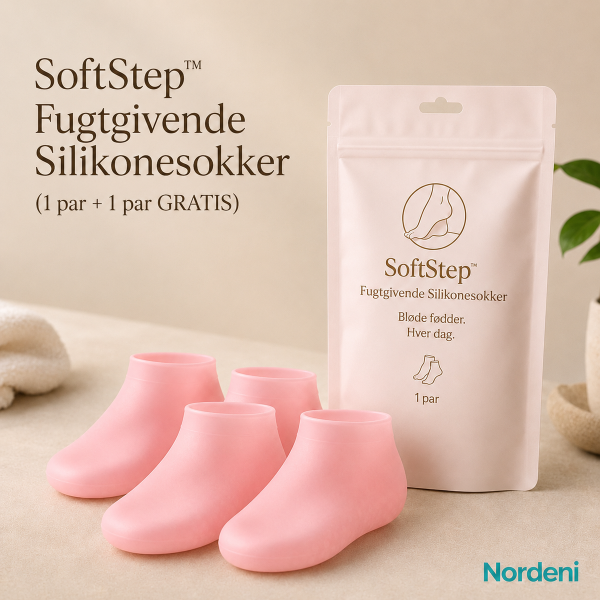 SoftStep™ Fugtgivende Silikonesokker (1 par + 1 par GRATIS)