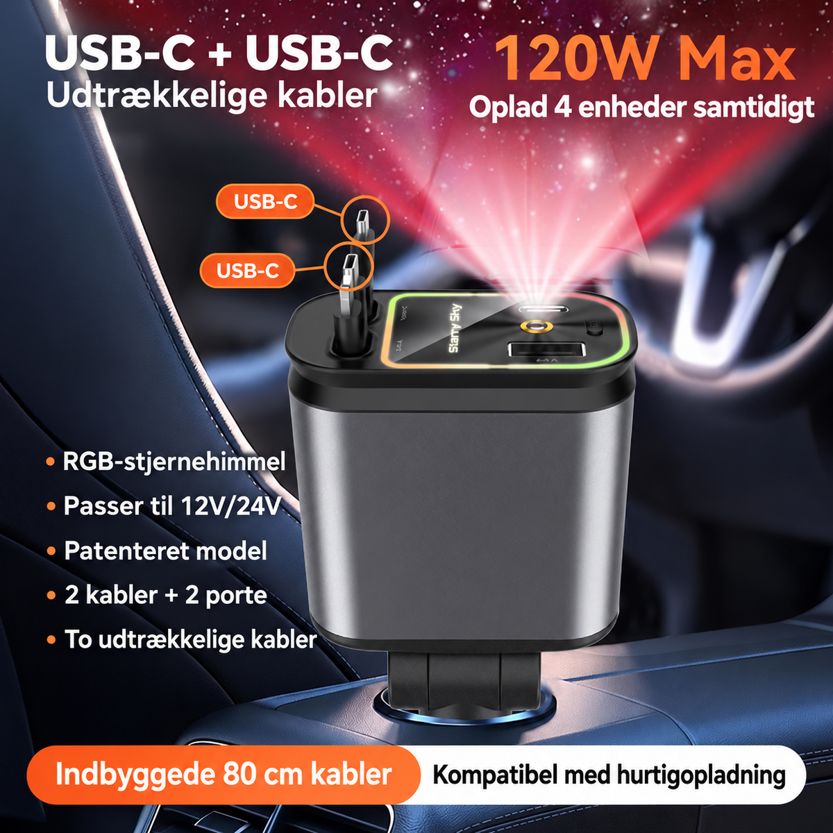 AutoCharge™ 4-i-1 Hurtigoplader