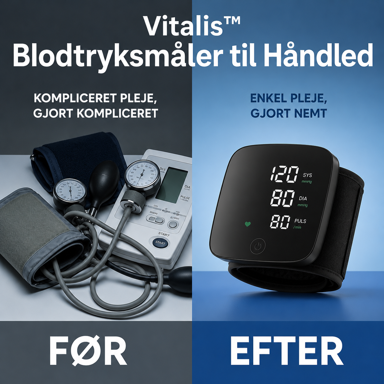 Vitalis™ Blodtryksmåler til Håndled