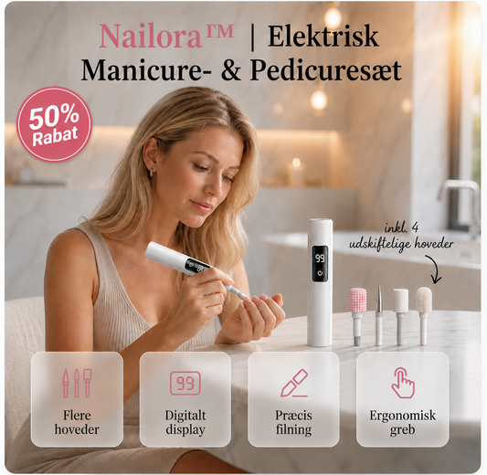 Nailora™ | Elektrisk Manicure- & Pedicuresæt