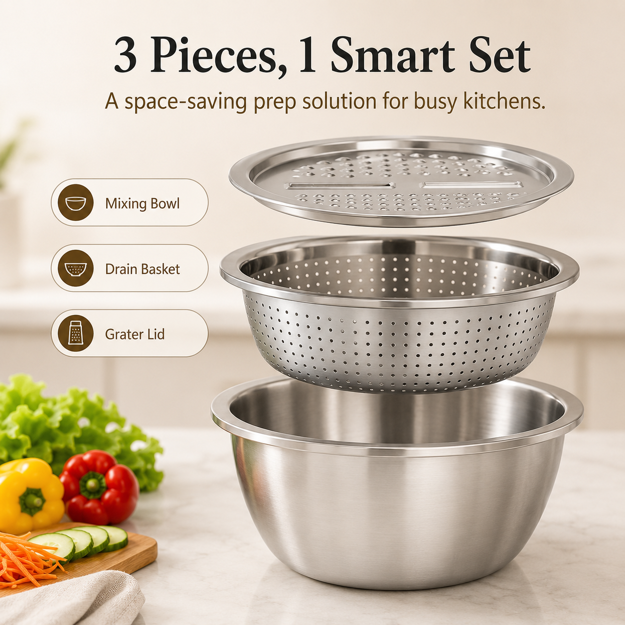 PrepMate™ 3-i-1 Køkkensæt