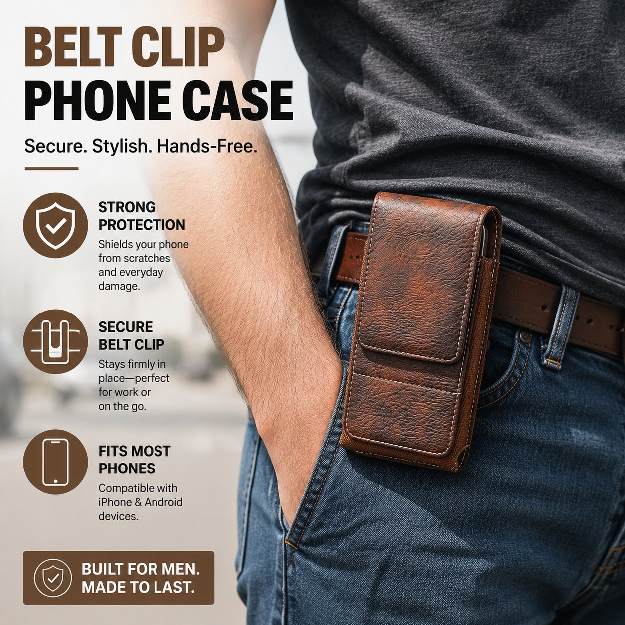 SafePocket™ Bælteetui til Mobiltelefon