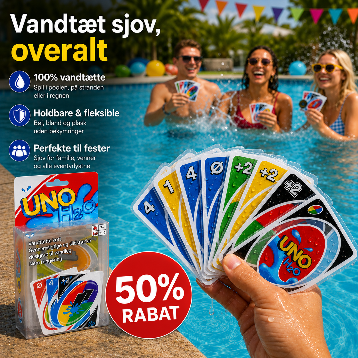 SummerGames™ - UNO Vandtæt Kortspil