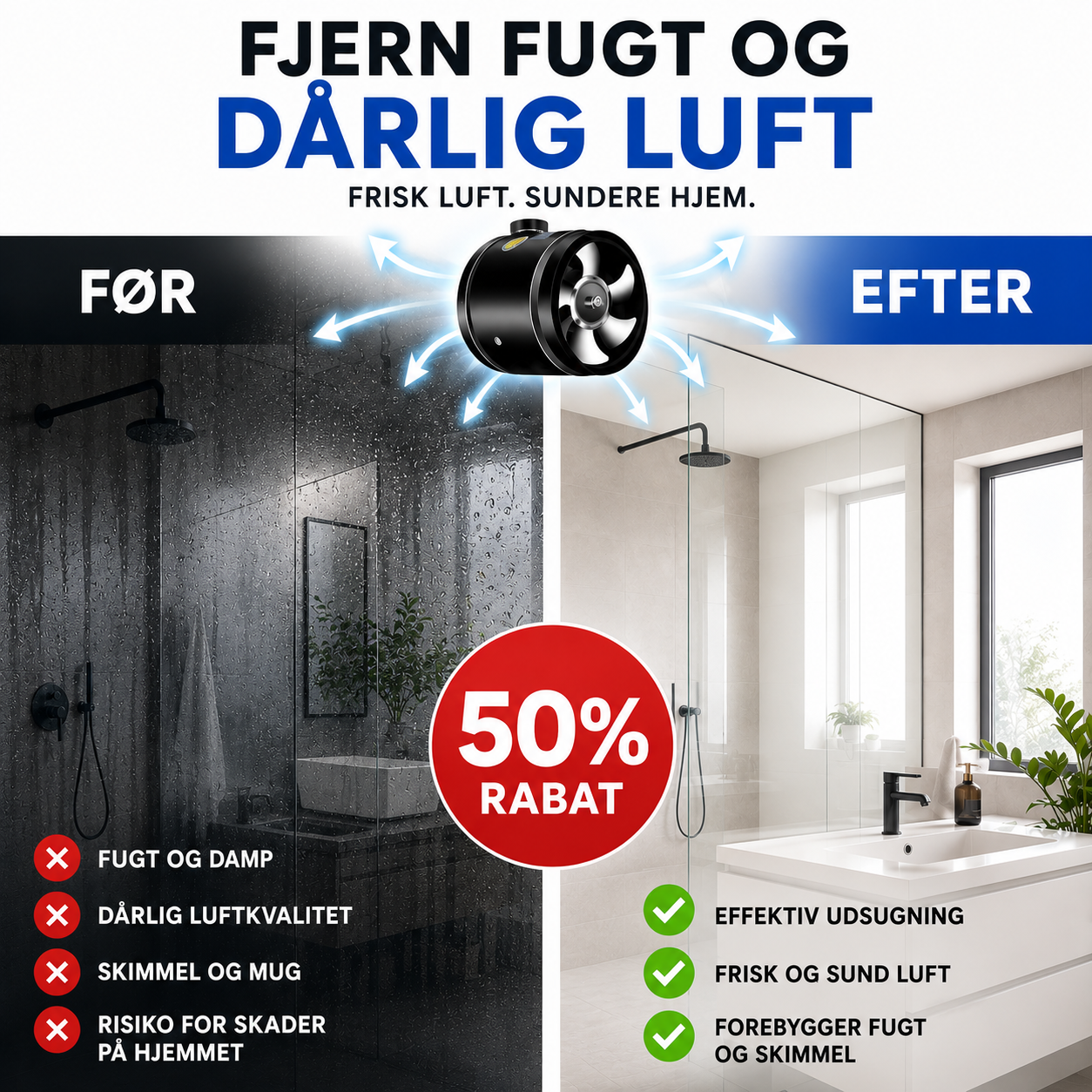 NordVent™ - Kraftig 360° Udsugningsventilator